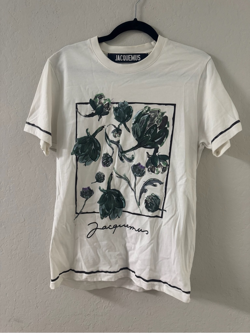 Jacquemus Artichoke Floral Graphic T-Shirt White Designer Tee